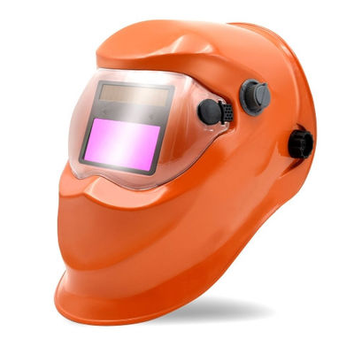Orange Self Darkening Welding Helmet Solar Cells Auto Dimming PC Protect