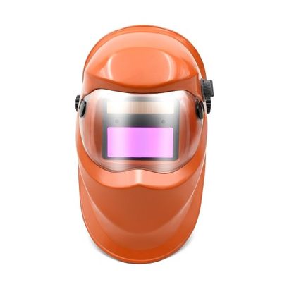Orange Self Darkening Welding Helmet Solar Cells Auto Dimming PC Protect
